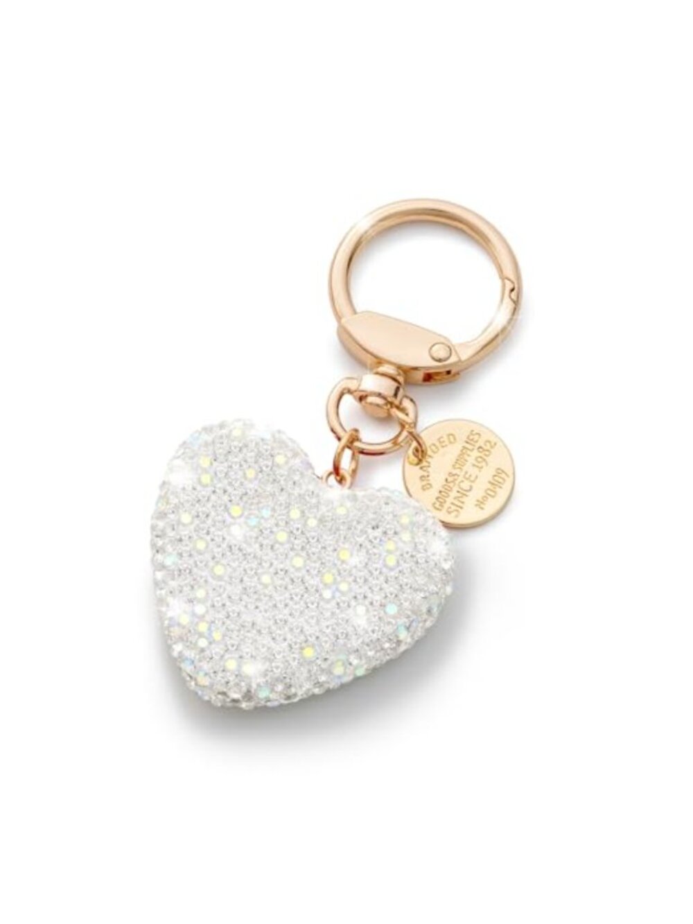 Glitter Heart Keychain Gold Key Ring for Car Keys Purse Bag